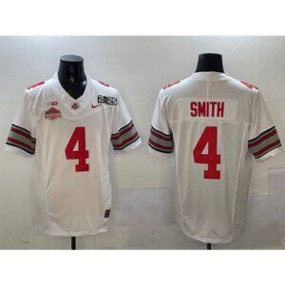 Mens Youths Kids Womens Jeremiah Smith 2025 CFP National CH Stitched White Jerse